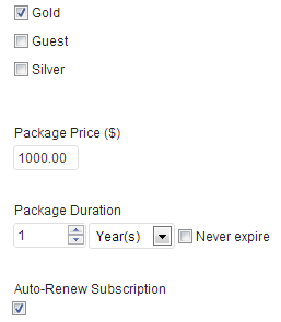 Subscription Package Options